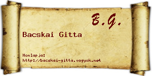 Bacskai Gitta névjegykártya